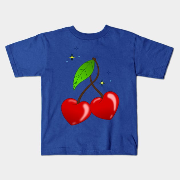 Heart Cherries Kids T-Shirt by BeanieBabe